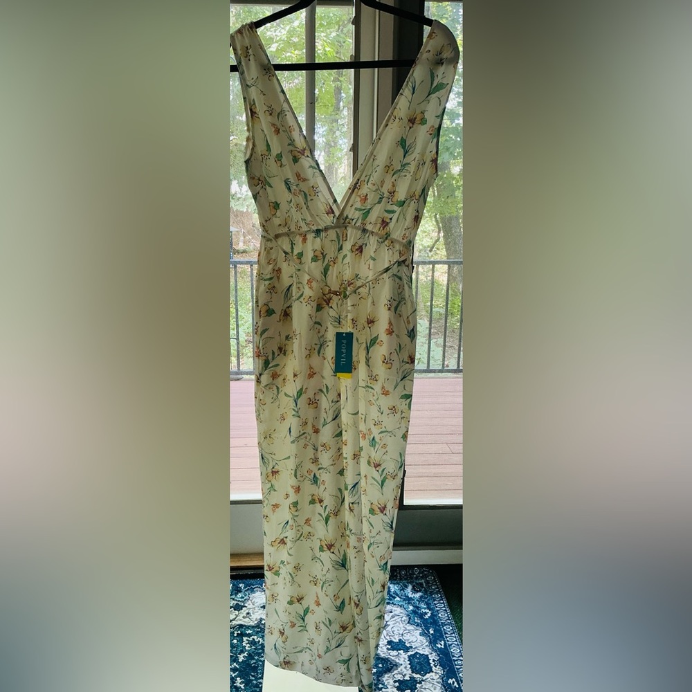 Chic Floral V-Neck Jumpsuit